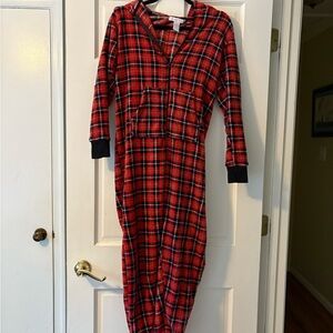 Red Plaid Womens Onesie